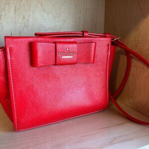 Kate Spade Red Leather Bow Cross-body Purse